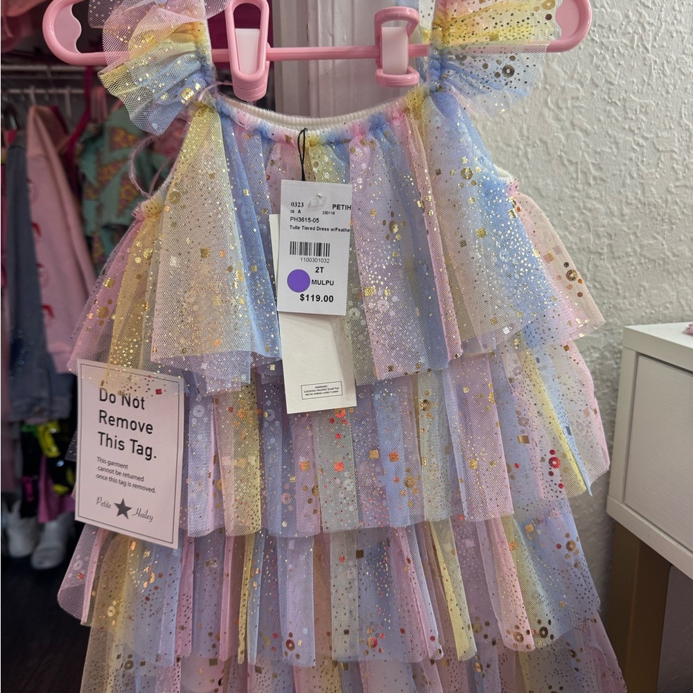 Pastel Rainbow Glitter Kids Dress